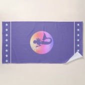 Mooie Zeemeermin, Silhouette en sterren Strandlaken (Voorkant)