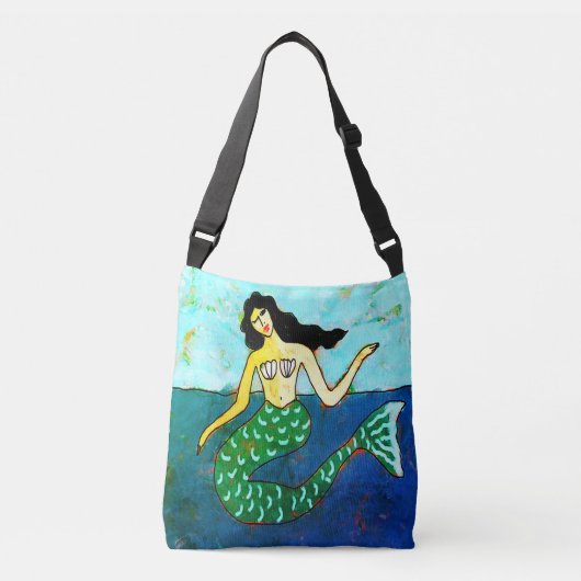 Mooie zeemeermin strandtas crossbody tas (Voorkant)