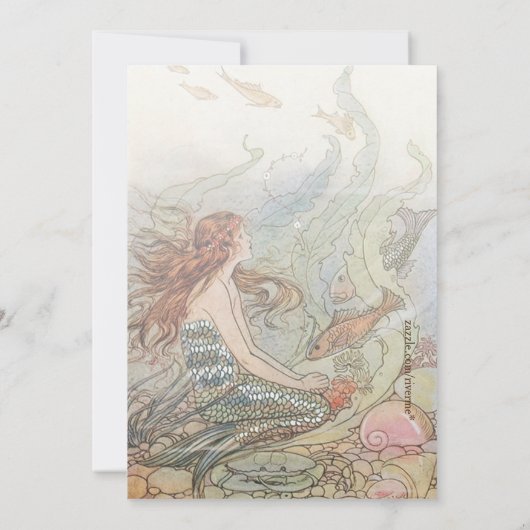 Mooie Zeemeermin  Sweet 16 Verjaardag Uitnodigen Kaart (Achterkant)