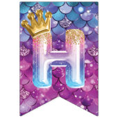 Mooie Zeemeermin Verjaardagsballon Folie Letters Vlaggetjes (Tweede vlag)