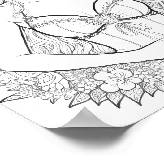 Mooie Zeemeermin Volwassen Kleuren Poster (Hoek)