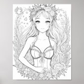 Mooie Zeemeermin Volwassen Kleuren Poster (Voorkant)