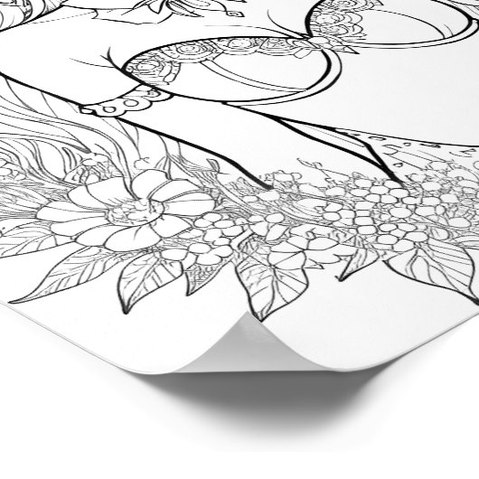 Mooie Zeemeermin Volwassen Kleuren Poster (Hoek)