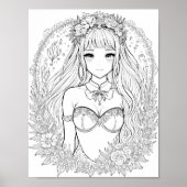 Mooie Zeemeermin Volwassen Kleuren Poster (Voorkant)