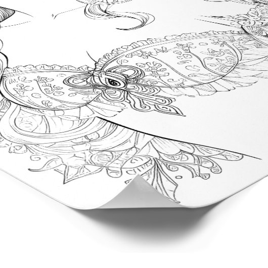 Mooie Zeemeermin Volwassen Kleuren Poster (Hoek)