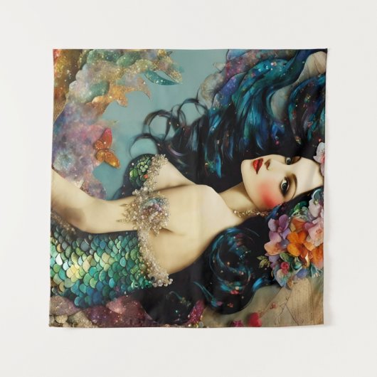 Mooie zeemeermin wandkleed (Voorkant (horizontaal))