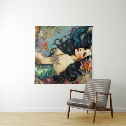 Mooie zeemeermin wandkleed (In Situ (horizontaal))