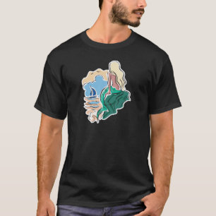 mooie zeemeermin zittend op rots t-shirt