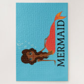 Mooie zeemeermin (zwart meisje) (Afrikaans-Amerika Legpuzzel (Verticaal)