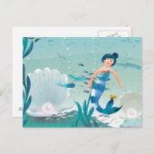 Mooie zeemeerminnen in het Zee illustratie Briefkaart (Voorkant / Achterkant)