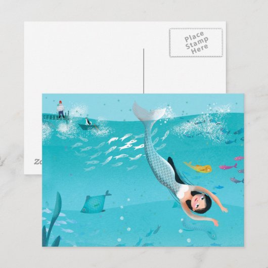 Mooie zeemeerminnen in het Zee illustratie Briefkaart (Voorkant / Achterkant)