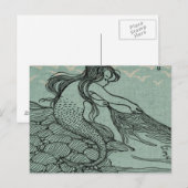 Mooie zeemeerminnen tekenen op de blauwe Zee kust Briefkaart (Voorkant / Achterkant)