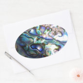 Mooie zeeoorschelp ovale sticker (Envelop)