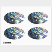 Mooie zeeoorschelp ovale sticker (Vel)