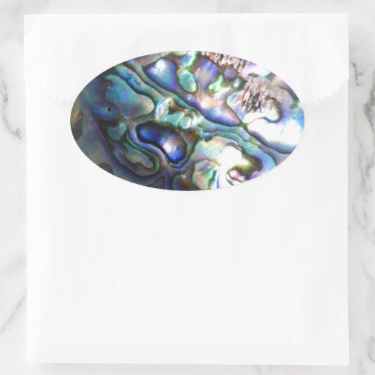 Mooie zeeoorschelp ovale sticker (Tas)