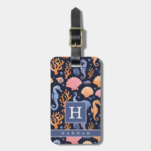 Mooie Zeepaard Bagage Label (Voorkant verticaal)