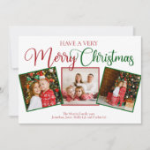 Mooie zeer vrolijke kerst 3 foto collage feestdagenkaart (Voorkant)