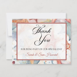 Mooie Zeeschelp Plat Bedankkaart