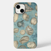 Mooie zeeschelpen in blauw Case-Mate iPhone case (Achterkant)