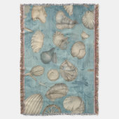 Mooie zeeschelpen in blauw deken (Voorkant Verticaal)