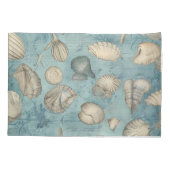 Mooie  zeeschelpen in blauw kussensloop (Achterkant)