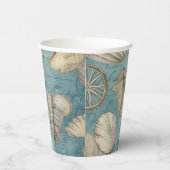 Mooie zeeschelpen in blauw papieren bekers (Rechts)