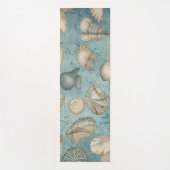 Mooie zeeschelpen in blauw yogamat (Voorkant)
