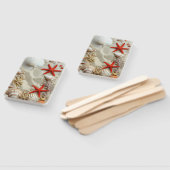 Mooie zeeschelpen Rode zeesterren Parels Strand Handwaaier (Niet-gemonteerd)