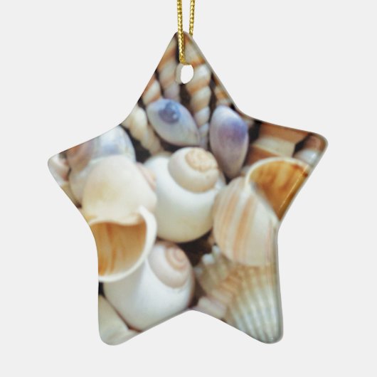 Mooie zeeschelpen, zomer, strand, schelpen keramisch ornament (Links)