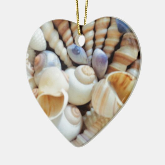 Mooie zeeschelpen, zomer, strand, schelpen keramisch ornament (Links)