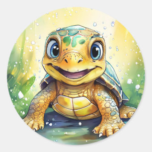 Mooie Zeeschildpad Ronde Sticker