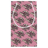 Mooie zeeschildpad roze klein cadeauzakje (Achterkant)