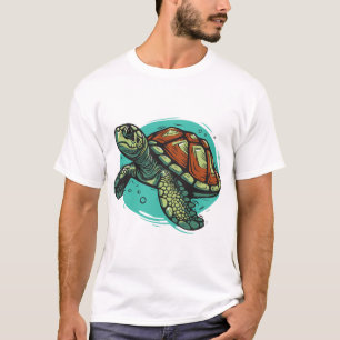 Mooie zeeschildpad vector kunst illustratie t-shirt