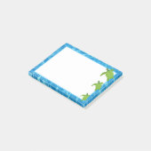 Mooie zeeschildpadden en waterlijst post-it® notes (Schuin)