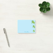 Mooie Zeeschildpadden & Kalligrafie op Lichtblauw Post-it® Notes (Kantoor)