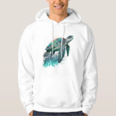Mooie zeeslaan met een grote Zee schildpad Hoodie (Voorkant)