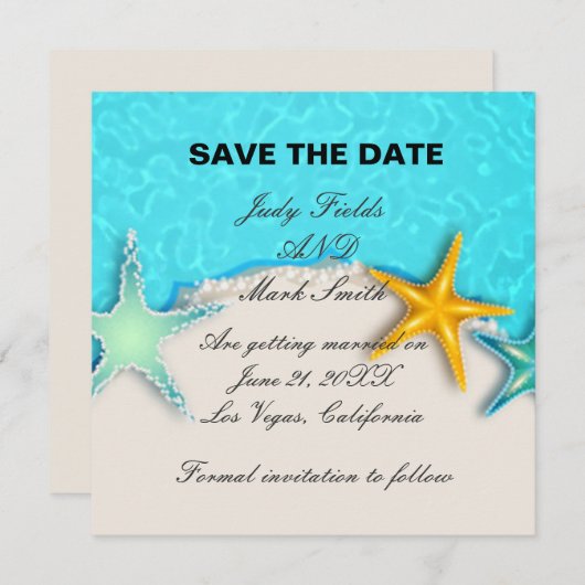 Mooie Zeester Summer Strand Opslagkaart Kaart (Voorkant / Achterkant)