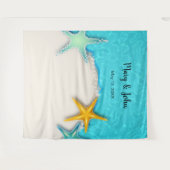 Mooie Zeester Summer Strand Trouw Achtergrond Wandkleed (Voorkant (horizontaal))