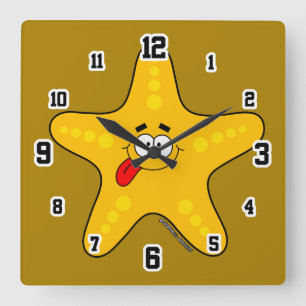 Mooie Zeester Wall Clock Vierkante Klok
