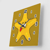 Mooie Zeester Wall Clock Vierkante Klok (Hoek)
