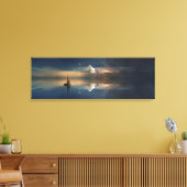 Mooie zeezondesboot en wolken canvas afdruk (Insitu (Woonkamer))