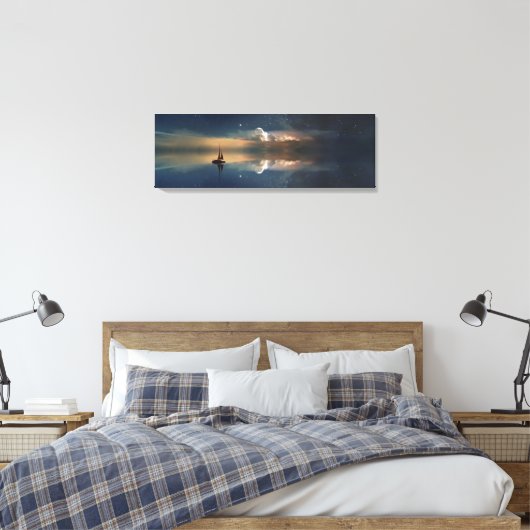 Mooie zeezondesboot en wolken canvas afdruk (Insitu (Slaapkamer))