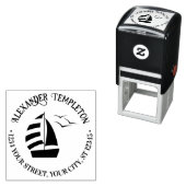 Mooie zeilboot #2 Naam zeevaart retouradres Zelfinktende Stempel (In situ)