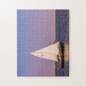 Mooie zeilboot bij zonsondergang, Nederland Legpuzzel (Verticaal)