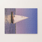 Mooie zeilboot bij zonsondergang, Nederland Legpuzzel (Horizontaal)