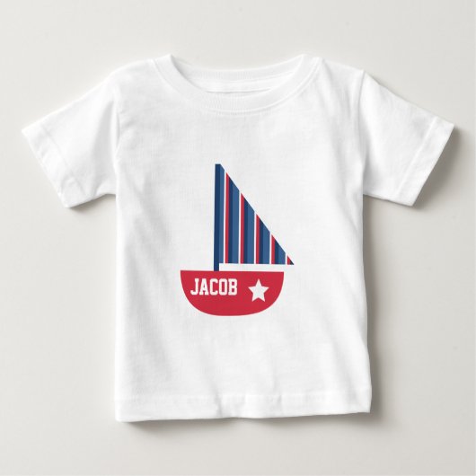 Mooie zeilboot maritiem voor babyjongen (Voorkant)