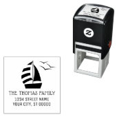 Mooie zeilboot nautische naam retouradres #2 zelfinktende stempel (In situ)