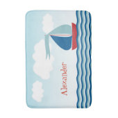 Mooie zeilboot op water, gepersonaliseerd maritiem badmat (Voorkant Verticaal)