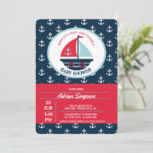 Mooie zeilboot uitnodiging (Staand voorkant)