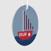 Mooie Zeilboot Zeil Thema Voor Kinderen Ornament (voorkant)